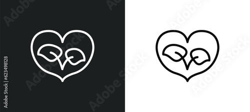 ecologic heart icon isolated in white and black colors. ecologic heart outline vector icon from user interface collection for web, mobile apps and ui.