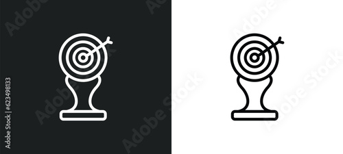 archery champion icon isolated in white and black colors. archery champion outline vector icon from user interface collection for web, mobile apps and ui.