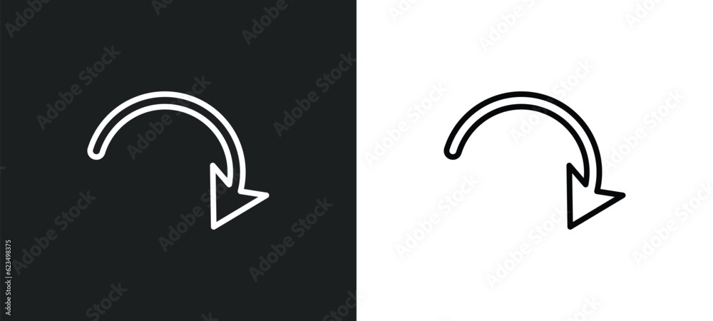 curved arrows icon isolated in white and black colors. curved arrows outline vector icon from user interface collection for web, mobile apps and ui. curved arrows icon isolated in white and black colors. curved arrows outline vector icon from user interface collection for web, mobile apps and ui.