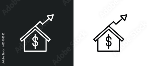 house value icon isolated in white and black colors. house value outline vector icon from user interface collection for web, mobile apps and ui.