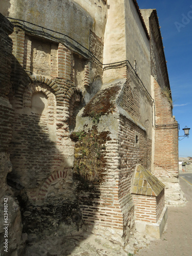 Church of San Juan. Arevalo. Spain.  (12th to 16th century).
Curious detail where the remains of the original Mudejar apse appear decorated with blind arches.  photo