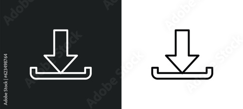 download arrow icon isolated in white and black colors. download arrow outline vector icon from user interface collection for web, mobile apps and ui.