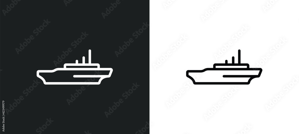 icebreaker ship icon isolated in white and black colors. icebreaker ship outline vector icon from transportation collection for web, mobile apps and ui.