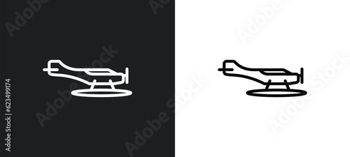 hydroplane icon isolated in white and black colors. hydroplane outline vector icon from transportation collection for web, mobile apps and ui.