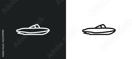 houseboat icon isolated in white and black colors. houseboat outline vector icon from transportation collection for web, mobile apps and ui.