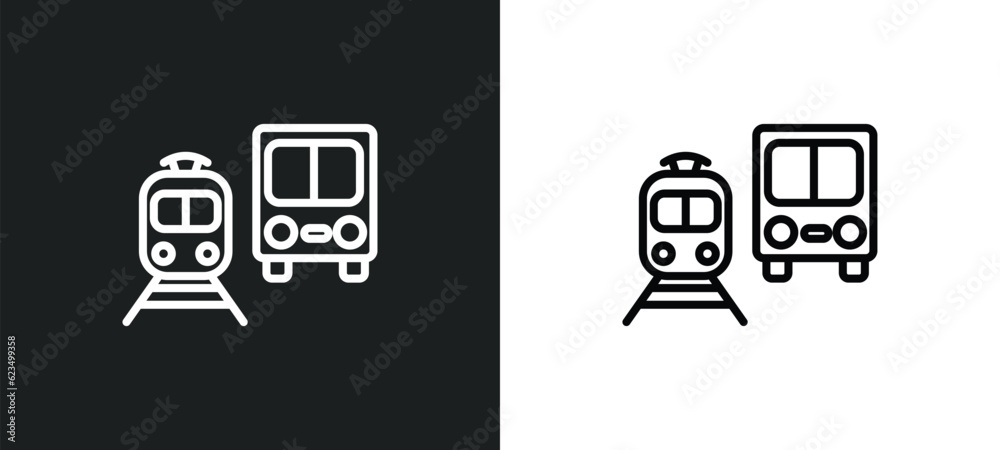 public transportation icon isolated in white and black colors. public transportation outline vector icon from transport collection for web, mobile apps and ui.
