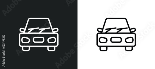 car icon isolated in white and black colors. car outline vector icon from transportation collection for web, mobile apps and ui.