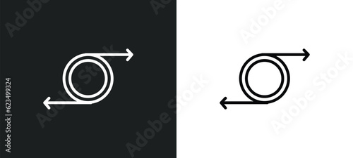recirculation icon isolated in white and black colors. recirculation outline vector icon from transport collection for web, mobile apps and ui.