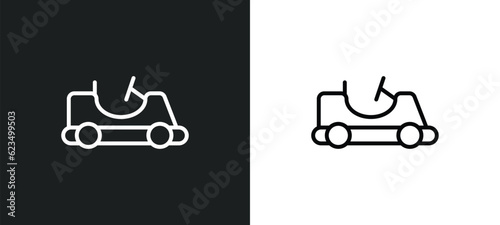 go kart icon isolated in white and black colors. go kart outline vector icon from transport collection for web, mobile apps and ui.