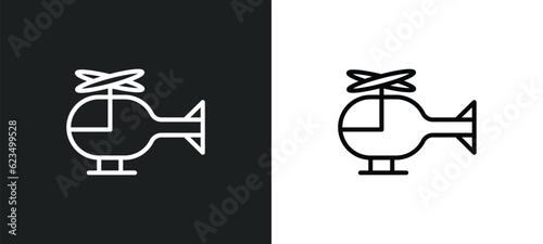 small helicopter icon isolated in white and black colors. small helicopter outline vector icon from transport collection for web, mobile apps and ui.