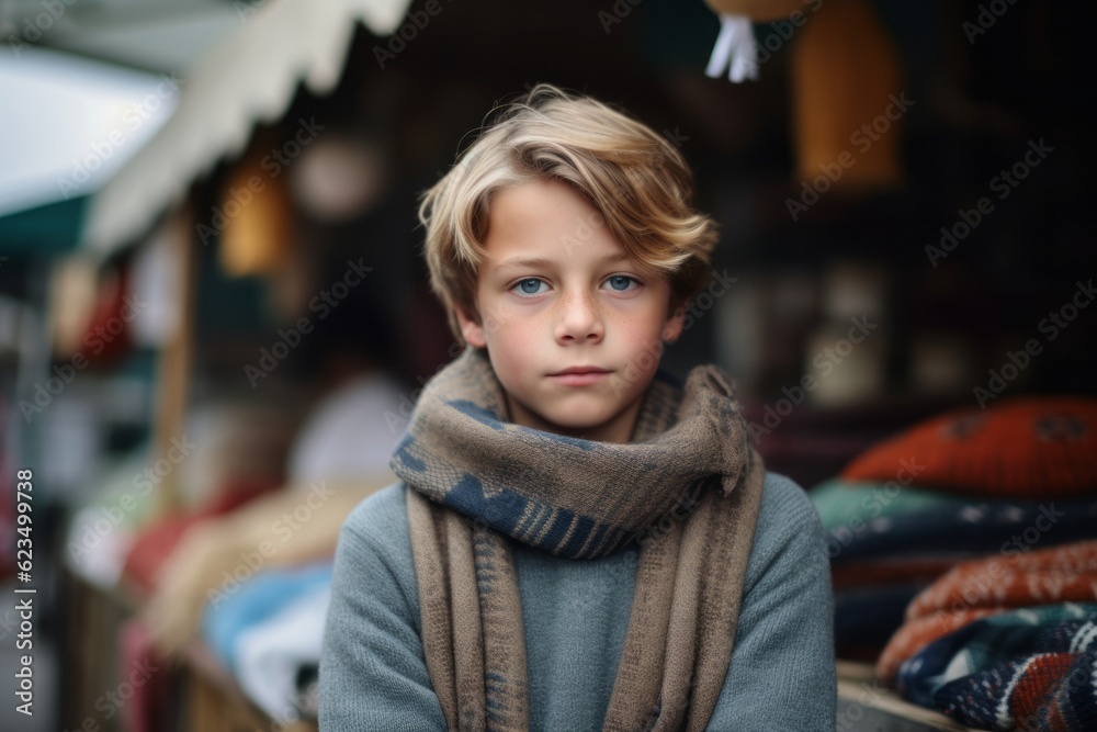 Photography in the style of pensive portraiture of a tender boy in his 30s wearing a cozy sweater against a bustling outdoor bazaar background. With generative AI technology Photography in the style of pensive portraiture of a tender boy in his 30s wearing a cozy sweater against a bustling outdoor bazaar background. With generative AI technology