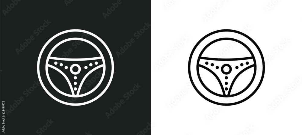 steering icon isolated in white and black colors. steering outline vector icon from transport collection for web, mobile apps and ui. steering icon isolated in white and black colors. steering outline vector icon from transport collection for web, mobile apps and ui.
