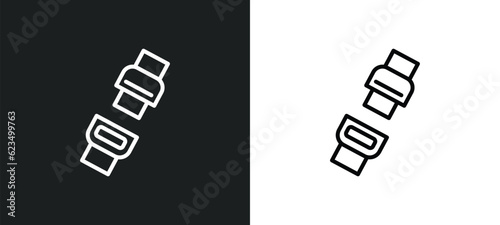 seatbelt icon isolated in white and black colors. seatbelt outline vector icon from transport collection for web, mobile apps and ui.