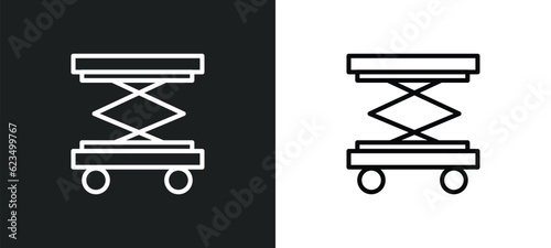 lifter icon isolated in white and black colors. lifter outline vector icon from transport collection for web, mobile apps and ui.