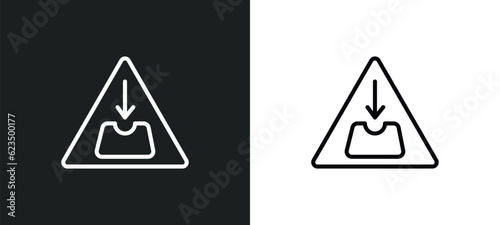 pothole icon isolated in white and black colors. pothole outline vector icon from traffic signs collection for web  mobile apps and ui.