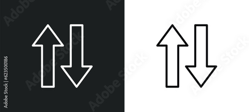 two ways icon isolated in white and black colors. two ways outline vector icon from traffic signs collection for web, mobile apps and ui.