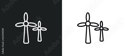 windmills icon isolated in white and black colors. windmills outline vector icon from tools and utensils collection for web, mobile apps and ui.