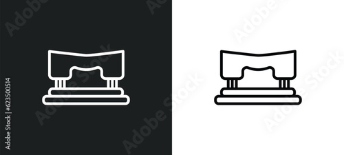 hole puncher icon isolated in white and black colors. hole puncher outline vector icon from tools and utensils collection for web, mobile apps and ui.