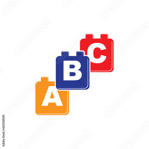 Building block icon vector illustration symbol design