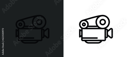cinema projector icon isolated in white and black colors. cinema projector outline vector icon from technology collection for web, mobile apps and ui.