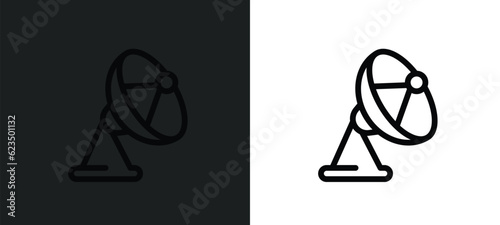 parabolic icon isolated in white and black colors. parabolic outline vector icon from technology collection for web, mobile apps and ui. photo