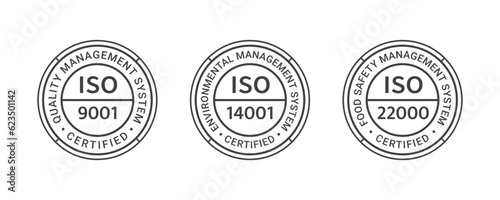 ISO certification stamp line style