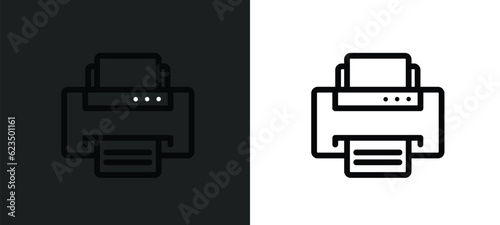 printing icon isolated in white and black colors. printing outline vector icon from technology collection for web, mobile apps and ui.