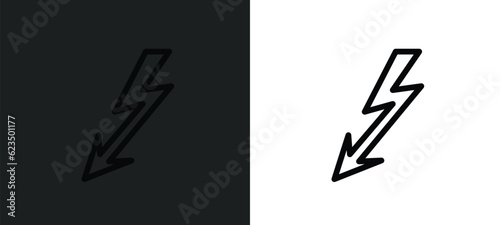 lightning arrow icon isolated in white and black colors. lightning arrow outline vector icon from technology collection for web, mobile apps and ui.