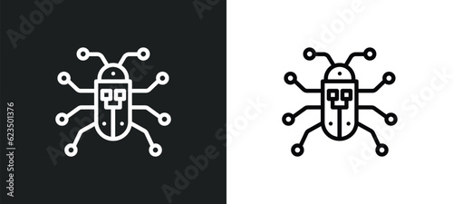robot insect icon isolated in white and black colors. robot insect outline vector icon from technology collection for web, mobile apps and ui.