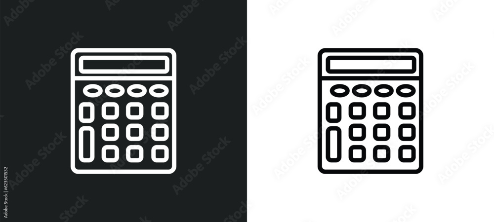 basic calculator icon isolated in white and black colors. basic calculator outline vector icon from technology collection for web, mobile apps and ui. basic calculator icon isolated in white and black colors. basic calculator outline vector icon from technology collection for web, mobile apps and ui.