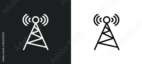 cell tower icon isolated in white and black colors. cell tower outline vector icon from technology collection for web, mobile apps and ui.