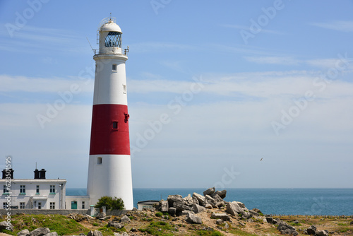 Portland Bill Lighthouse in Portland island, Dorset, England, UK