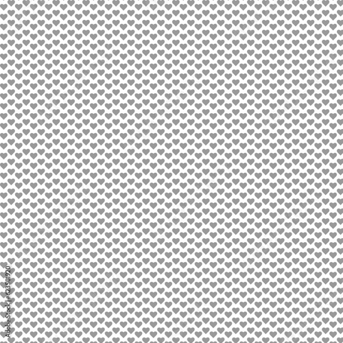 Seamless pattern with grey hearts on a white isolated background. Geometric print.Flat Scandinavian style for print on fabric, gift wrap, web backgrounds, scrap booking, patchwork.Vector illustration