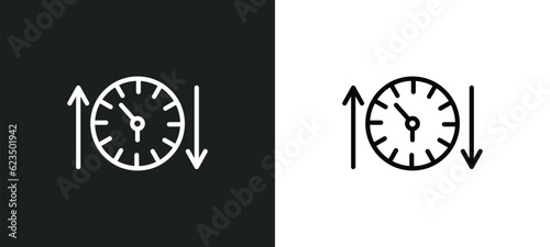 uptime and downtime icon isolated in white and black colors. uptime and downtime outline vector icon from technology collection for web, mobile apps ui.