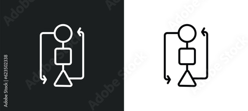 flowchart icon isolated in white and black colors. flowchart outline vector icon from success collection for web, mobile apps and ui.
