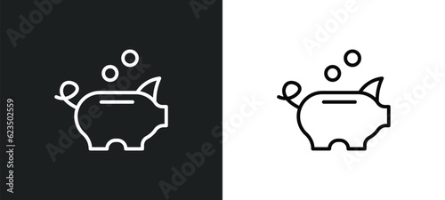 piggybank icon isolated in white and black colors. piggybank outline vector icon from startup stategy and collection for web, mobile apps and ui.
