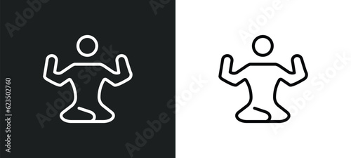 yoga posture icon isolated in white and black colors. yoga posture outline vector icon from sports collection for web, mobile apps and ui.