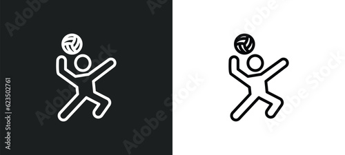 volleyball motion icon isolated in white and black colors. volleyball motion outline vector icon from sports collection for web, mobile apps and ui.