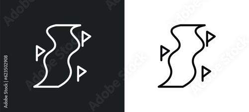slalom icon isolated in white and black colors. slalom outline vector icon from sports collection for web, mobile apps and ui.