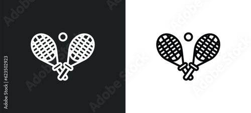 tennis game icon isolated in white and black colors. tennis game outline vector icon from sports collection for web, mobile apps and ui.