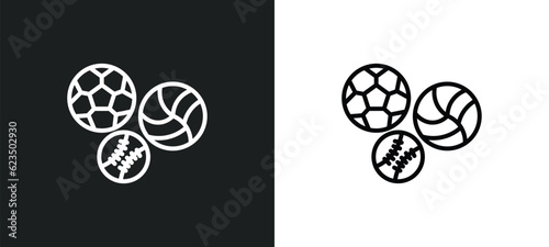balls icon isolated in white and black colors. balls outline vector icon from sports collection for web, mobile apps and ui.