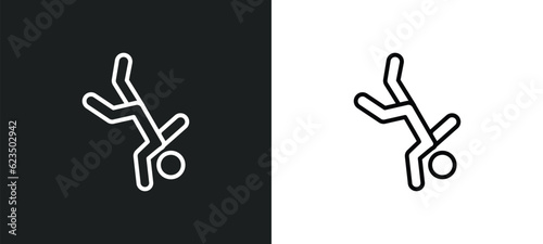 capoeira icon isolated in white and black colors. capoeira outline vector icon from sports collection for web, mobile apps and ui.