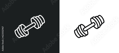 weighted bars icon isolated in white and black colors. weighted bars outline vector icon from sports collection for web, mobile apps and ui.