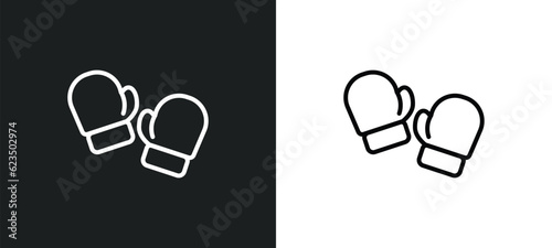 boxing glove icon isolated in white and black colors. boxing glove outline vector icon from sports collection for web, mobile apps and ui.