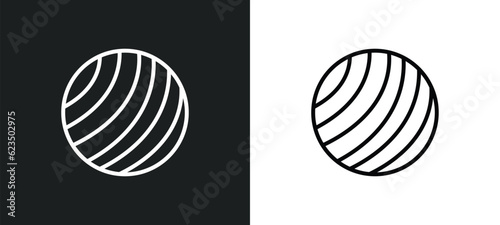 gym ball icon isolated in white and black colors. gym ball outline vector icon from sports collection for web, mobile apps and ui.