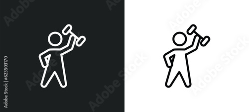 dumbbell for training icon isolated in white and black colors. dumbbell for training outline vector icon from sports collection for web, mobile apps and ui.