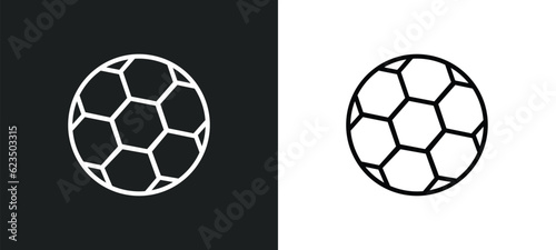 soccer ball icon isolated in white and black colors. soccer ball outline vector icon from sport collection for web, mobile apps and ui.