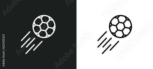 soccer icon isolated in white and black colors. soccer outline vector icon from sport collection for web, mobile apps and ui.