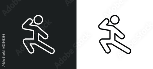 karate icon isolated in white and black colors. karate outline vector icon from sport collection for web, mobile apps and ui.