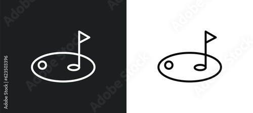 golf icon isolated in white and black colors. golf outline vector icon from sport collection for web, mobile apps and ui.